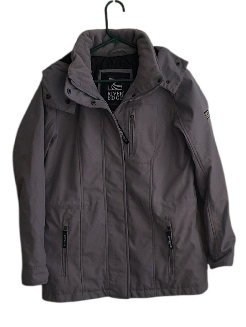 River Edge Women's Gray Jacket - Weather-Ready Insulation Size M